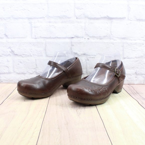 Dansko Savanna Brown Mary Jane Comfort Clogs Shoes Size 39 US 9 - Picture 2 of 9